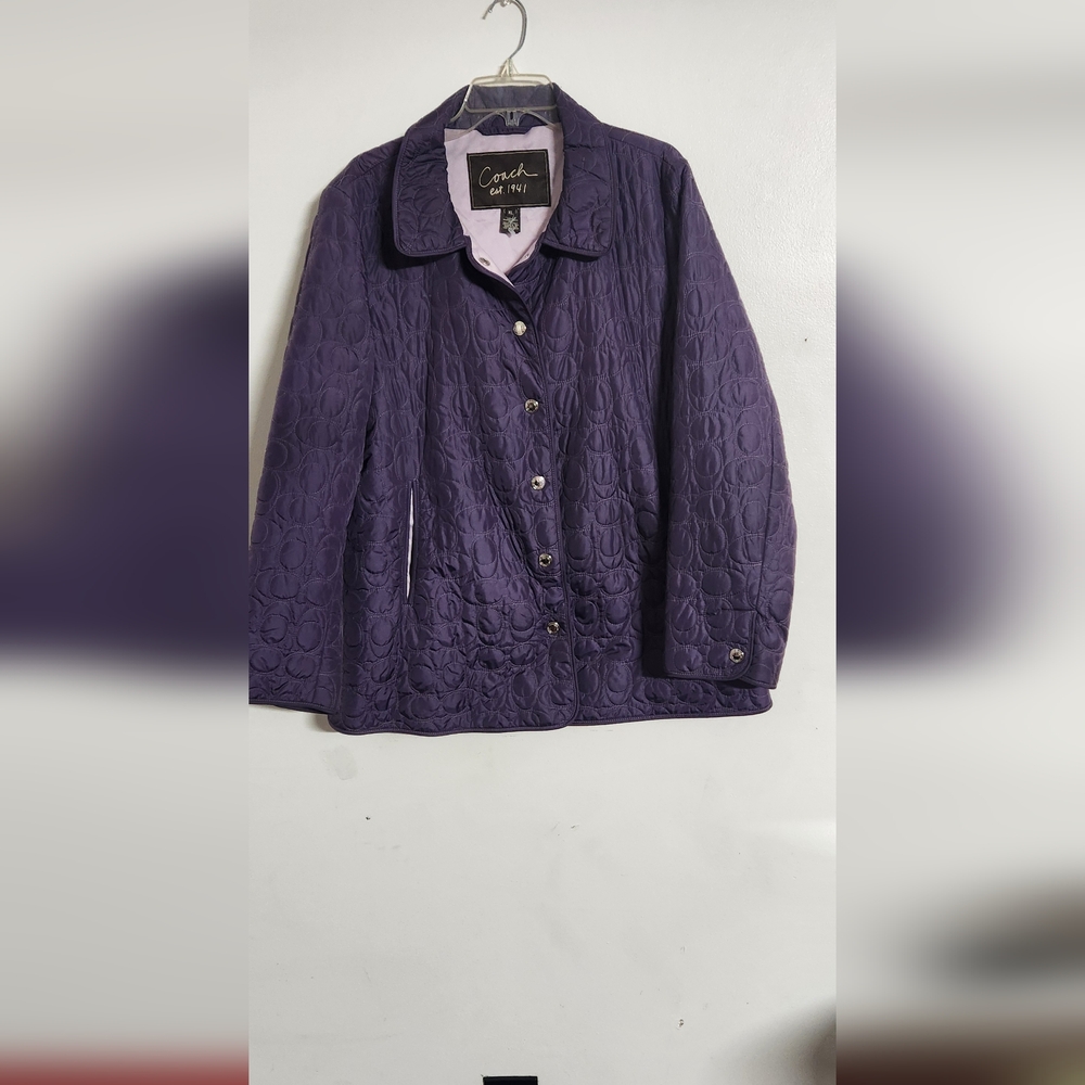 Coach Purple Quilted Puffer Jacket Size XL